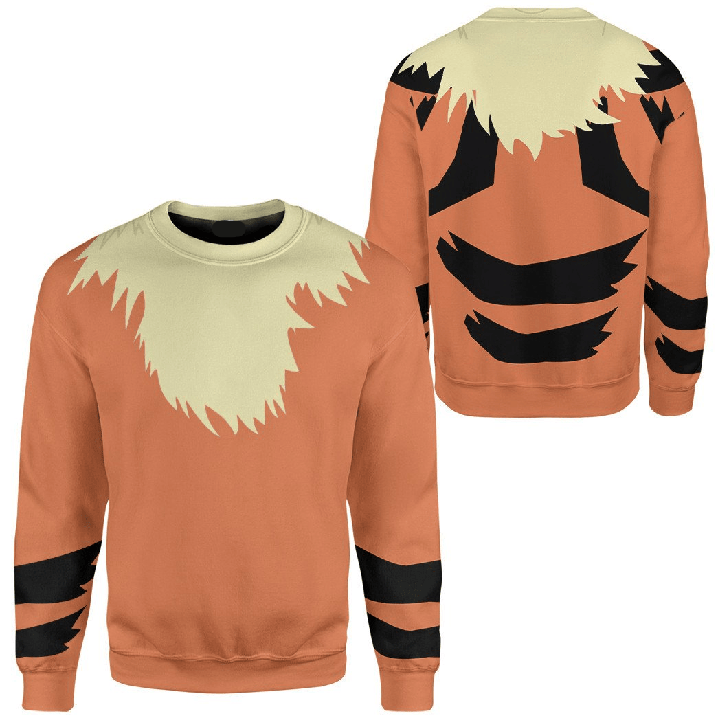 Pokemon Hoodie Arcanine Pokemon Cosplay T-Shirt Orange Unisex Adults New Release - Trendy Gift For Men & Women