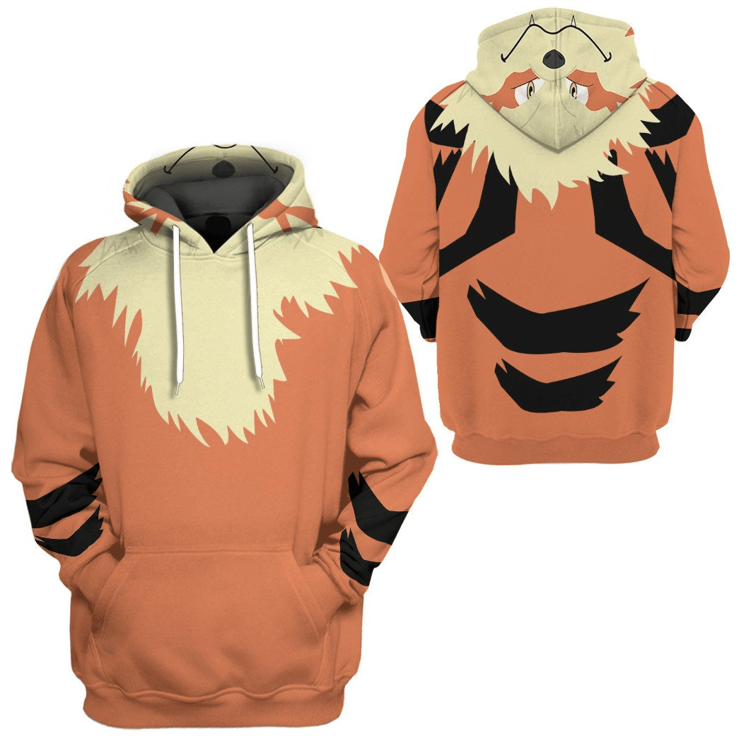 Pokemon Hoodie Arcanine Pokemon Cosplay T-Shirt Orange Unisex Adults New Release - Trendy Gift For Men & Women