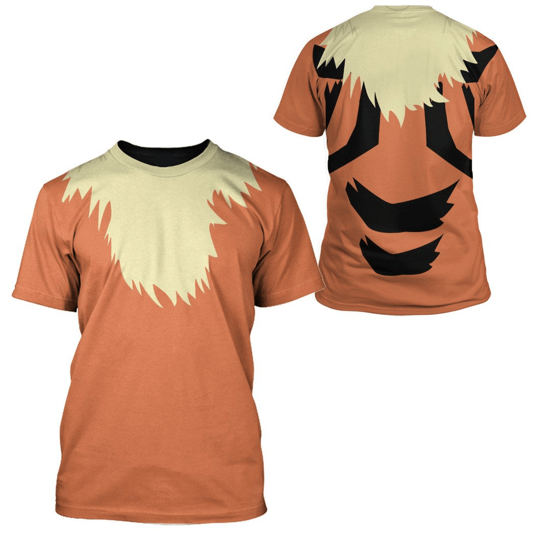 Pokemon Hoodie Arcanine Pokemon Cosplay T-Shirt Orange Unisex Adults New Release - Trendy Gift For Men & Women