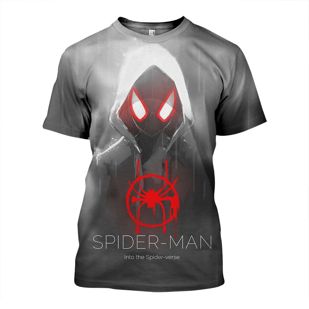 Spiderman Hoodie Marvel Spiderman Under The Rain T-Shirt White Gray Unisex - Trendy Gift For Men & Women