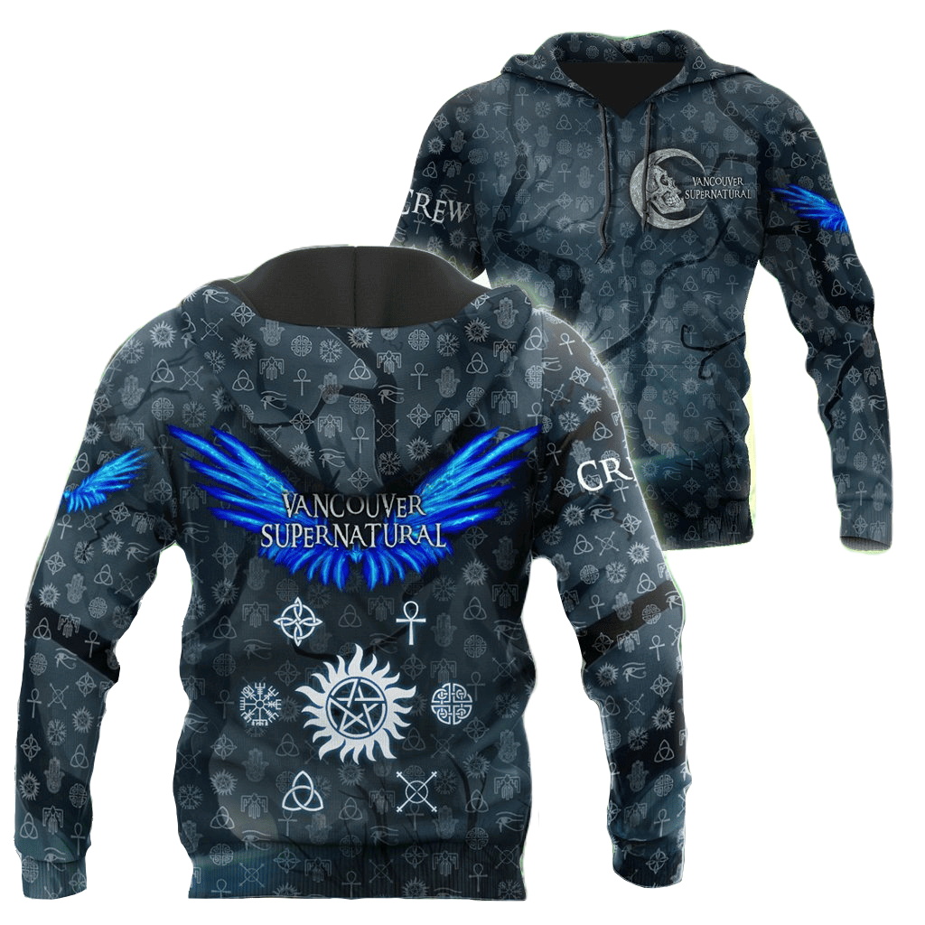 Supernatural Hoodie Vancouver Supernatural Ghost Hunting Teams T-Shirt Blue Unisex - Trendy Gift For Men & Women
