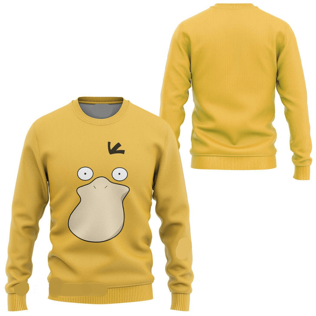 Pokemon Hoodie Psyduck Pokemon Cosplay T-Shirt Yellow Unisex Adults New Release - Trendy Gift For Men & Women