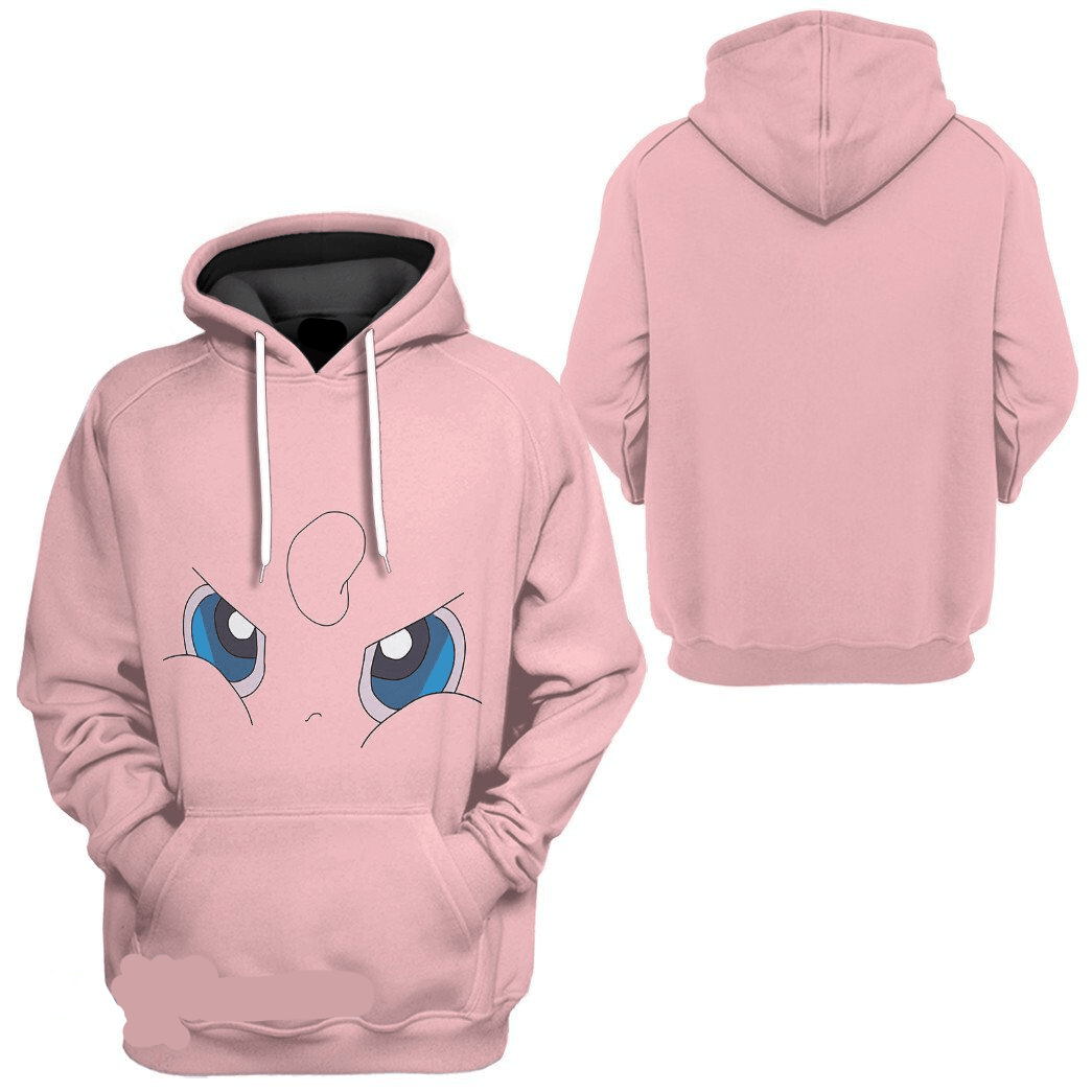 Pokemon Hoodie Jigglypuff Pokemon Cosplay T-Shirt Pink Unisex Adults New Release - Trendy Gift For Men & Women