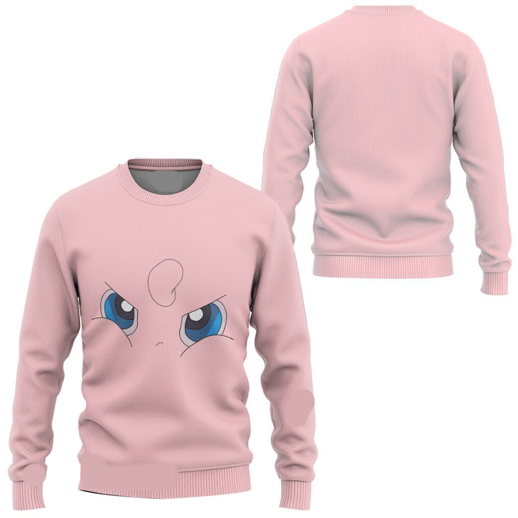 Pokemon Hoodie Jigglypuff Pokemon Cosplay T-Shirt Pink Unisex Adults New Release - Trendy Gift For Men & Women