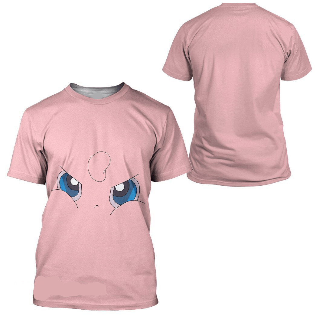 Pokemon Hoodie Jigglypuff Pokemon Cosplay T-Shirt Pink Unisex Adults New Release - Trendy Gift For Men & Women