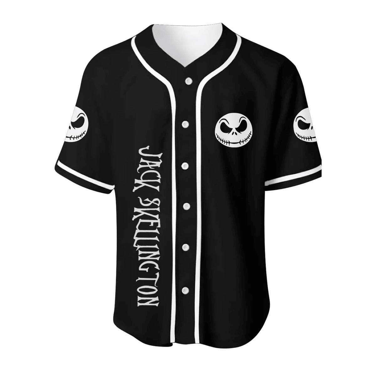 Tnbc Jersey Jack Skellington and Zero Graphic Black White Jersey Shirt Tnbc Baseball