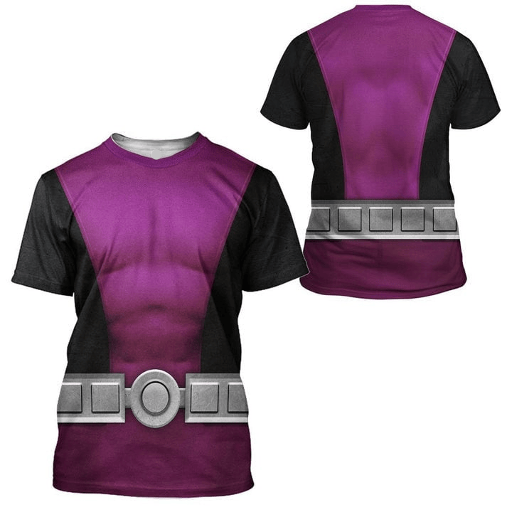 Teen Titan Hoodie Teen Titan Beast Boy Cosplay Costume T-Shirt Black Purple Unisex Adults New Release - Trendy Gift For Men & Women