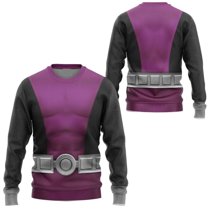 Teen Titan Hoodie Teen Titan Beast Boy Cosplay Costume T-Shirt Black Purple Unisex Adults New Release - Trendy Gift For Men & Women