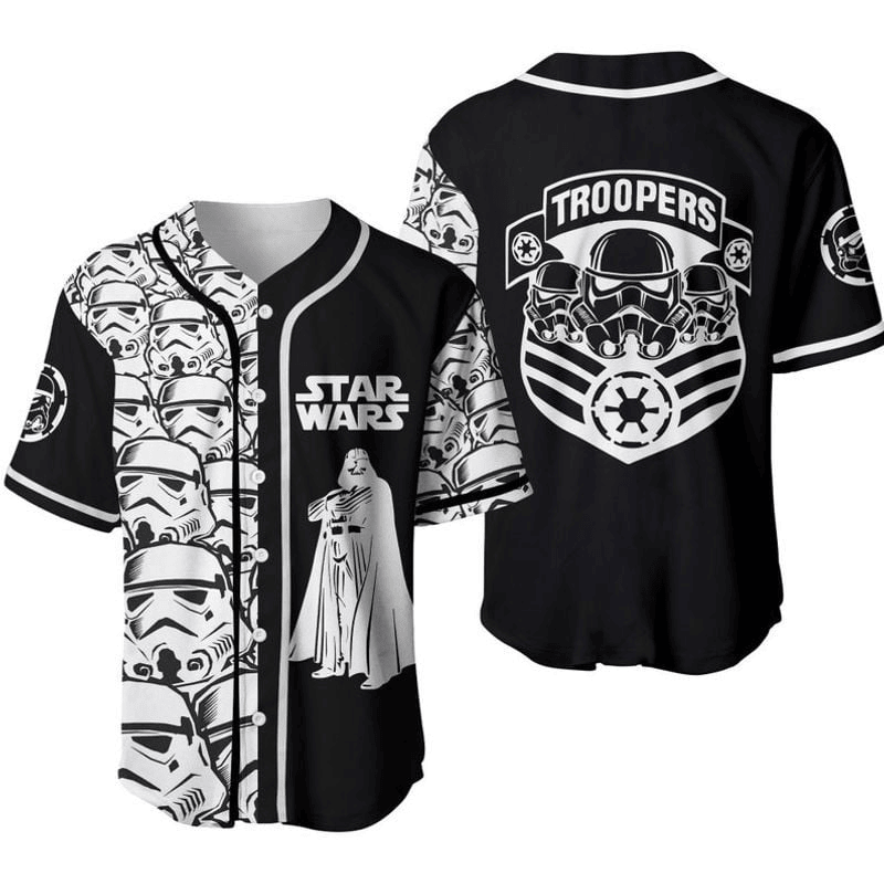 Star Wars Jersey Star Wars Trooper Army Graphic Black White Jersey Shirt Baseball for Men