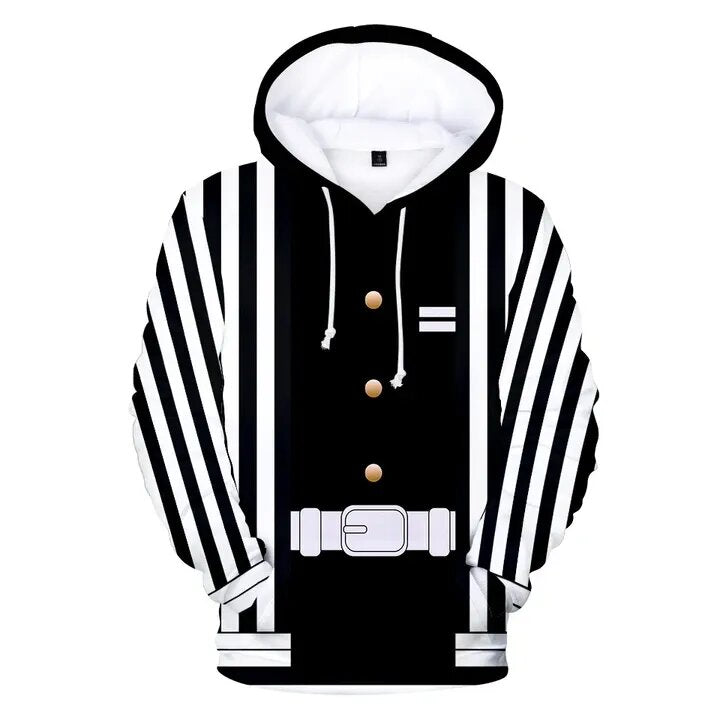 Demon Slayer Hoodie Obanai Iguro Costume Black White Hoodie Kimetsu No Yaiba Hoodie