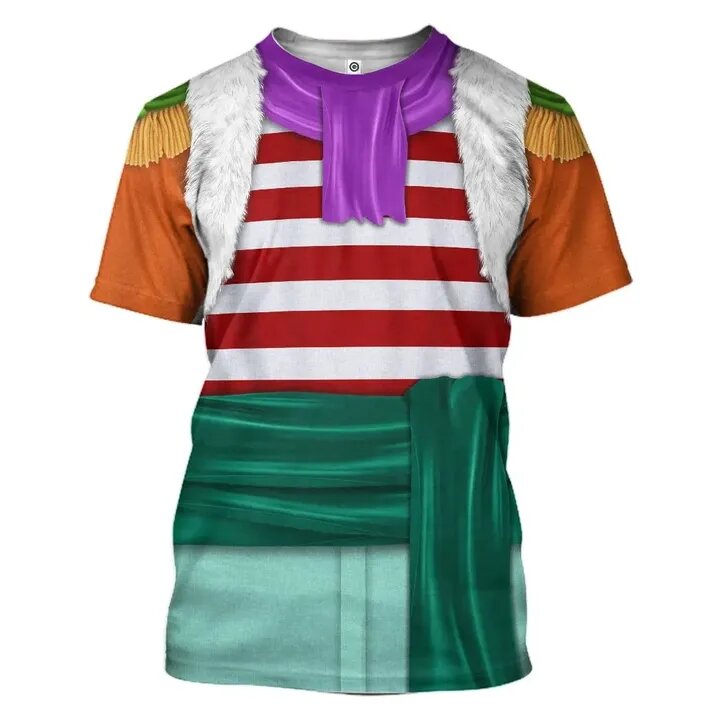 One Piece Shirt One Piece Shichibukai Buggy Costume Multicolor Hoodie Colorful