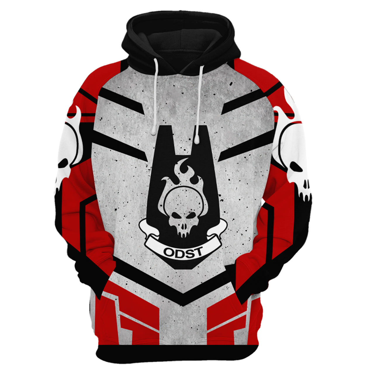 Halo Hoodie Halo 3 Odst Symbol Hoodie Red Gray Unisex - Cozy Hoodie For Cold Weather