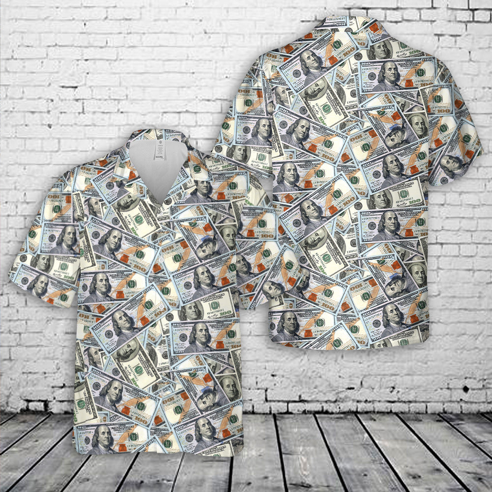 100 Dollar Bills Seamless Money Hawaiian Shirt