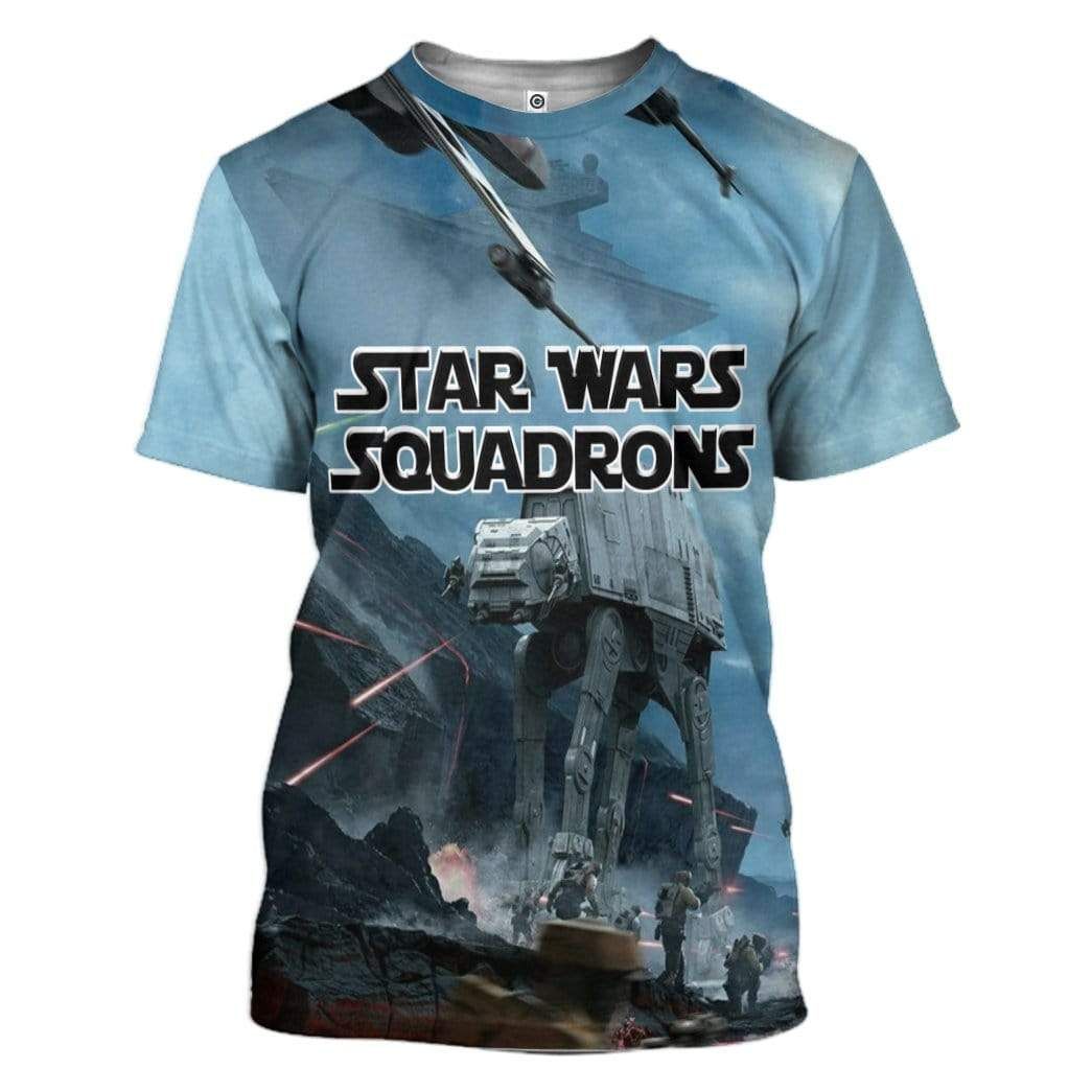 SW T-shirt SW Squadrons Walker Robot 3d Blue Shirt