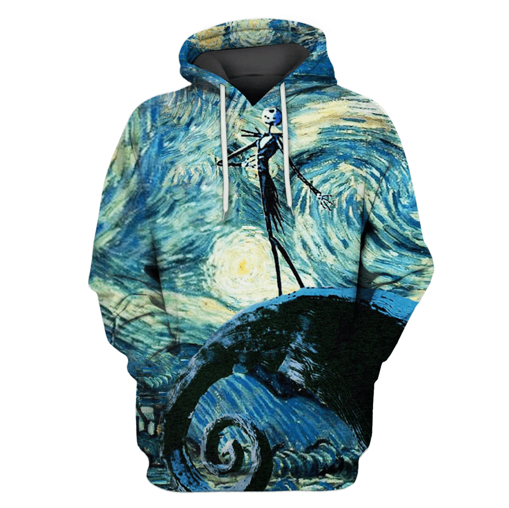 TNBC T-shirt Jack Skellington Starry Night Art Concept Blue Hoodie