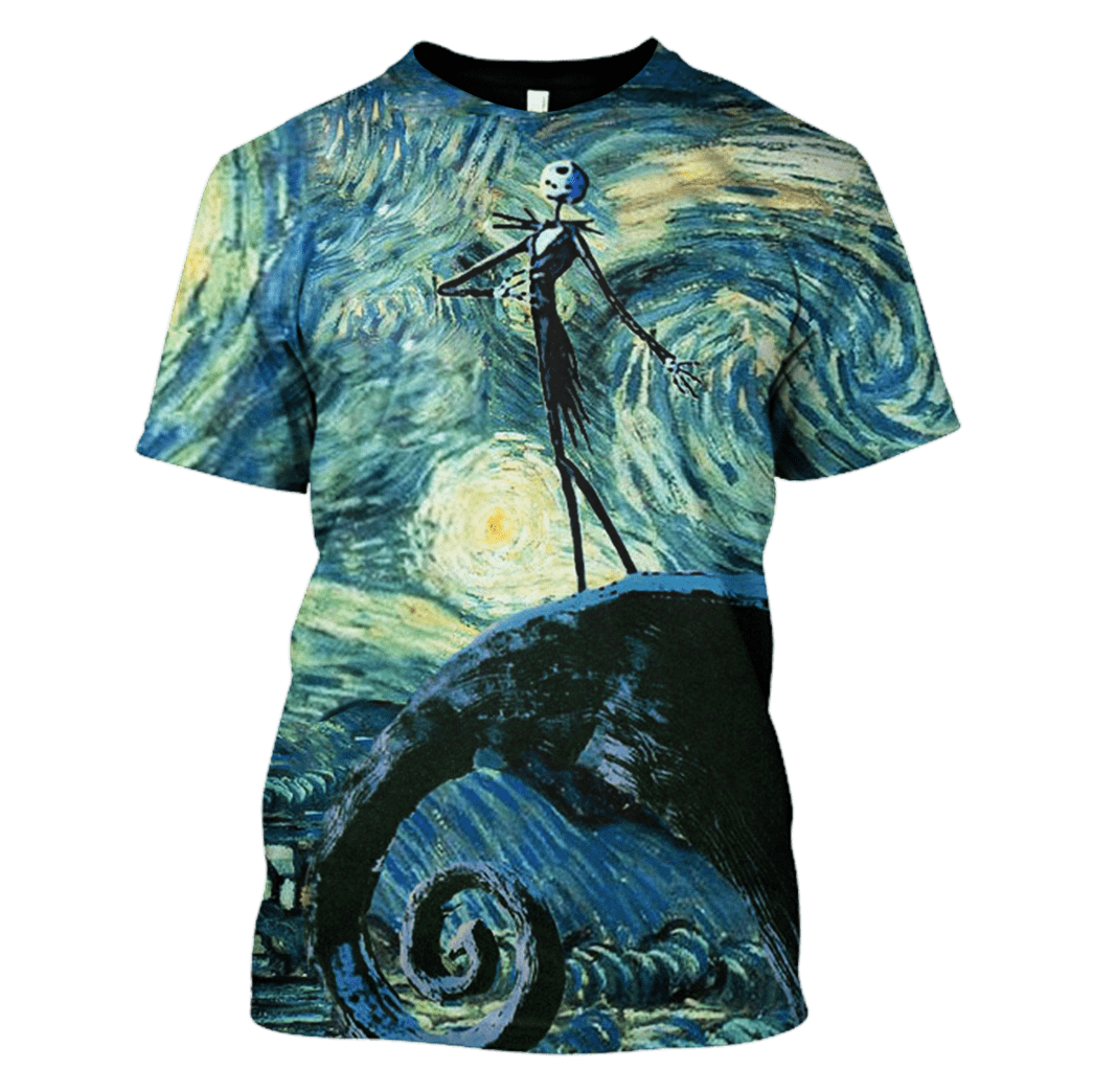 TNBC T-shirt Jack Skellington Starry Night Art Concept Blue Hoodie