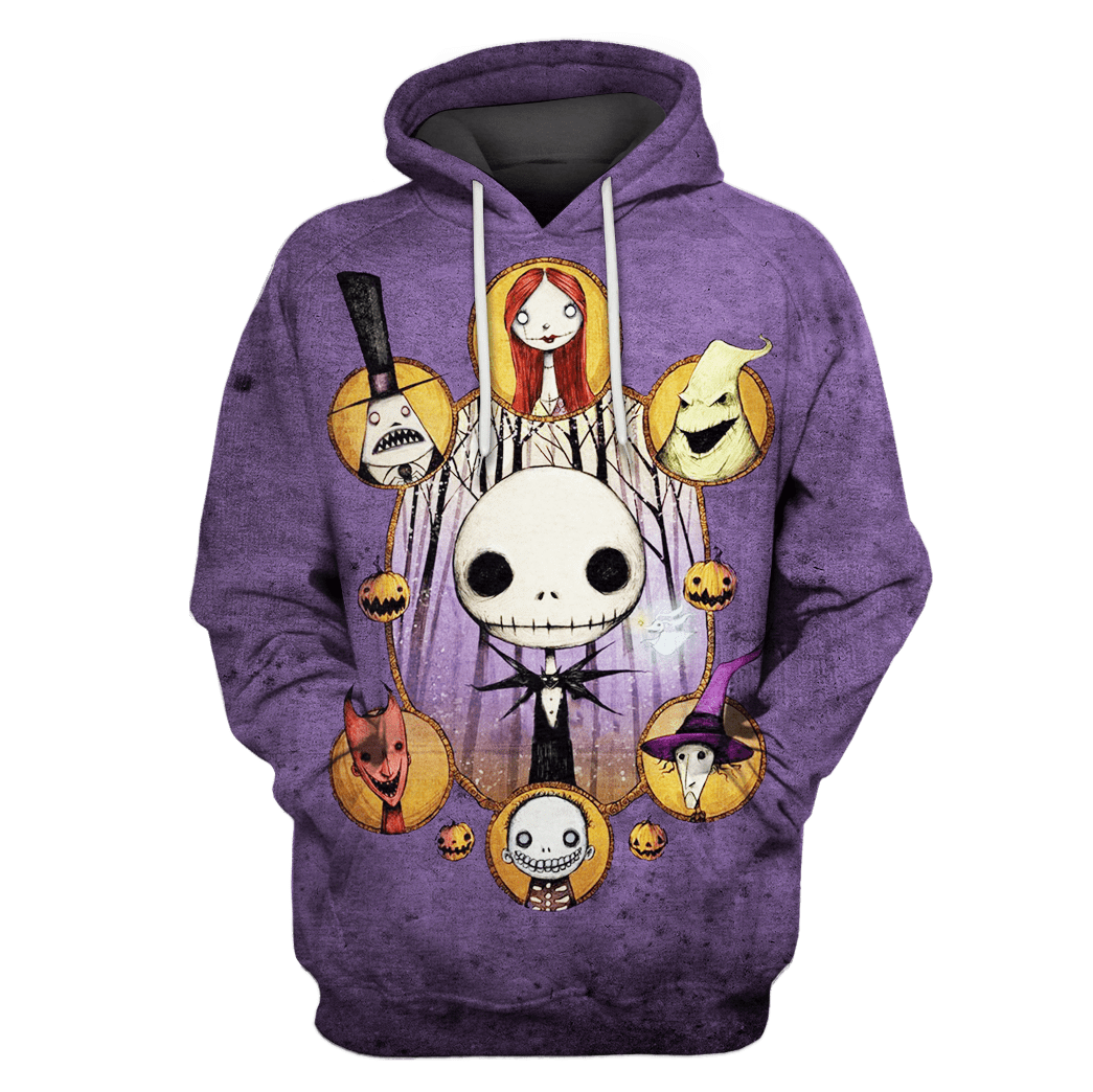 TNBC Shirt Characters Jack Sally Oogie Boogie Old Purple Hoodie TNBC Hoodie