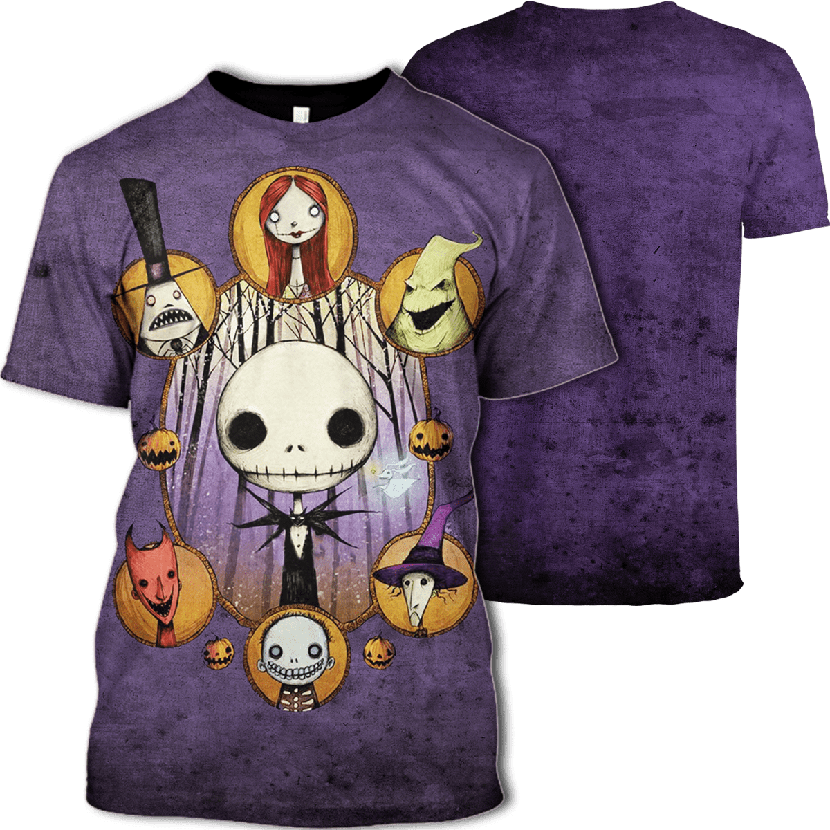 TNBC Shirt Characters Jack Sally Oogie Boogie Old Purple Hoodie TNBC Hoodie