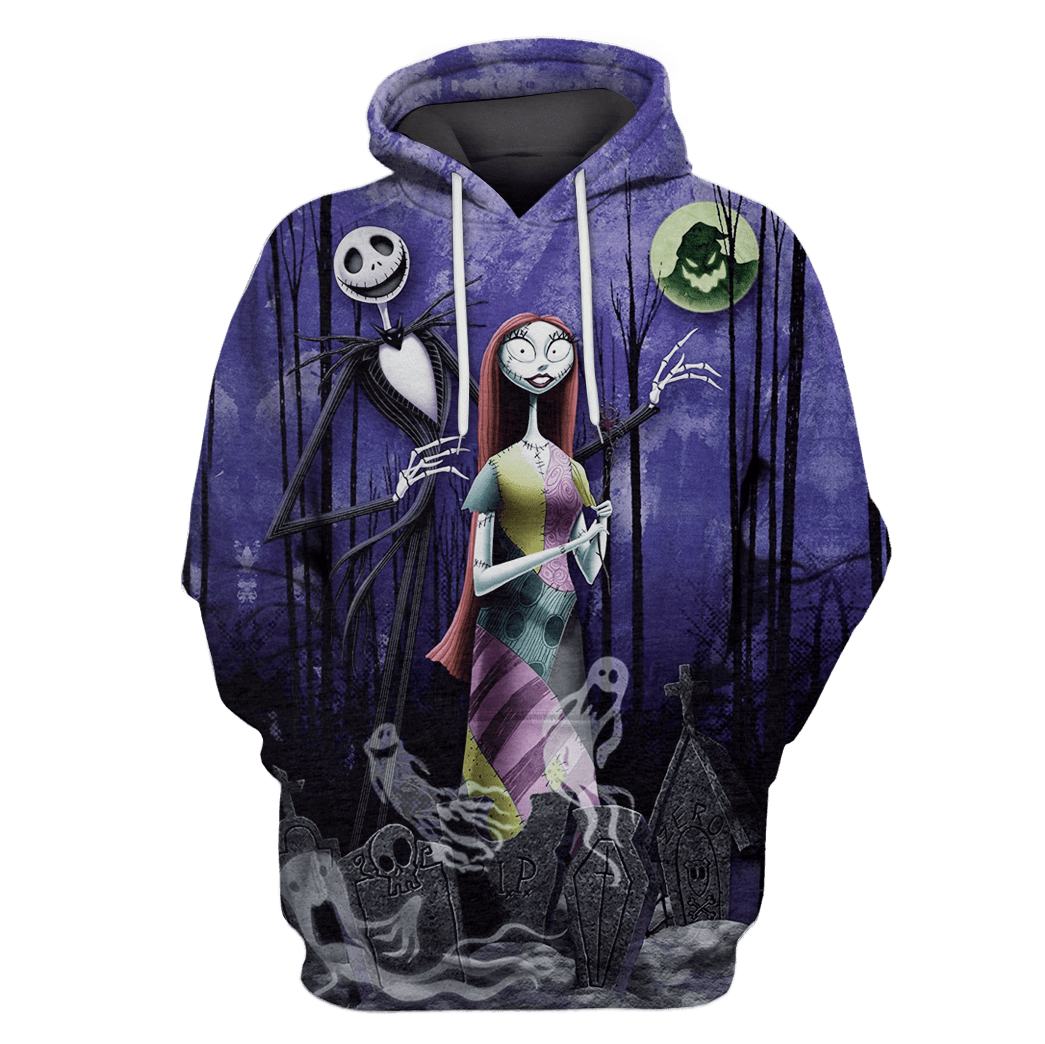 TNBC T-shirt Jack And Sally In The Forest Blue Hoodie