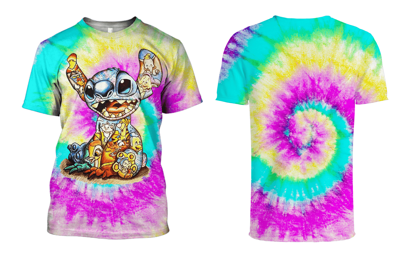 DN Shirt Stitch Shirt DN Characters Art Inside Stitch Tie Dye Hoodie Stitch Hoodie