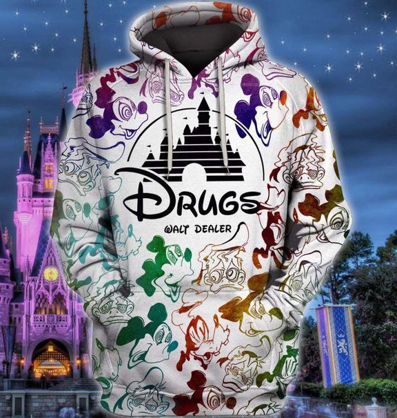DN Hoodie Drug Walt Dealer MN Donald Duck Goofy High Illusion White Hoodie
