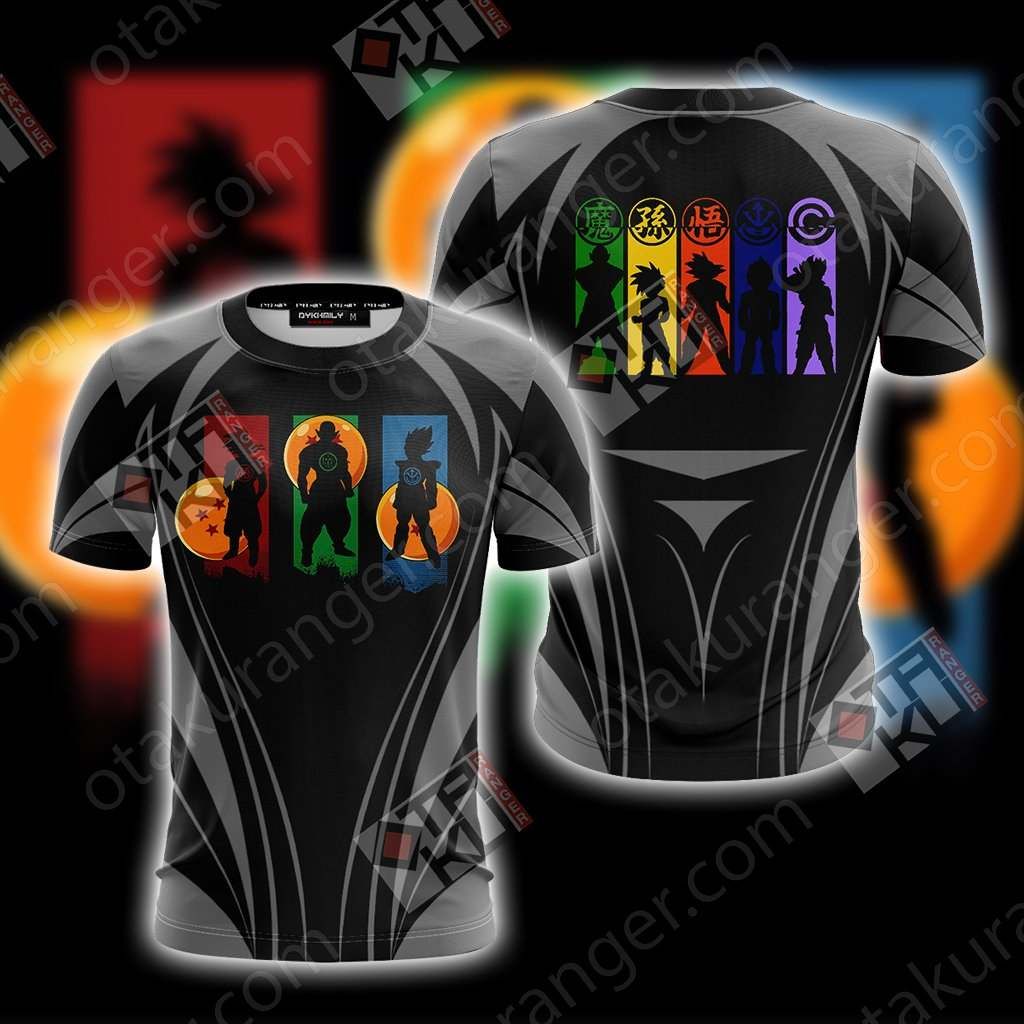 Dragon Ball T-shirt Goku Picolo Vegeta Colors Black Grey T-shirt Drgon Ball Hoodie
