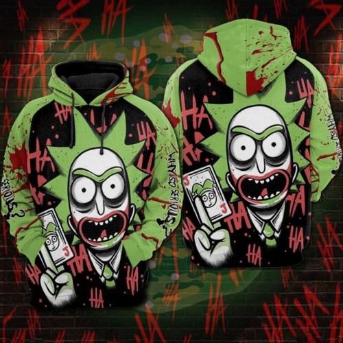 Rick And Morty Hoodie Joker Rick Why So Serious Green Black Hoodie Apparel