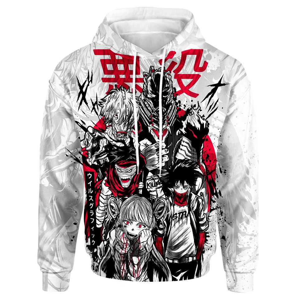 My Hero Academia T-shirt Boku No Hero Academia Apparel Villians Dabi Toga White T-shirt Hoodie