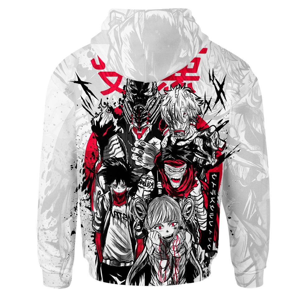 My Hero Academia T-shirt Boku No Hero Academia Apparel Villians Dabi Toga White T-shirt Hoodie