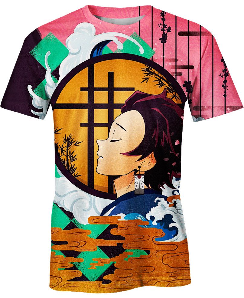 Demon Slayer Shirt Tanjiro I Can Do It Pink Green Cloud Shirt Demon Slayer Hoodie