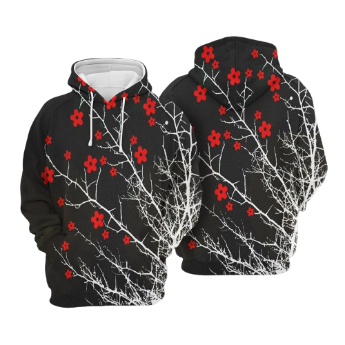 Gifury Japan Hoodie Japanese Cherry Blossom Red Black Hoodie Japan Apparel 2023