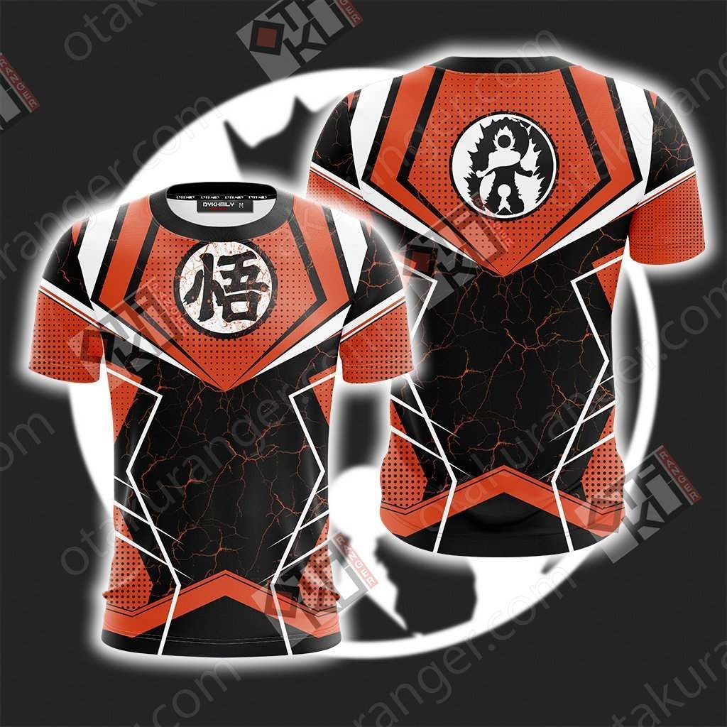 Dragon Ball T-shirt Dragon Ball Kanji Logo Goku Lighting Orange Black Hoodie Anime Fan Gift Women Men