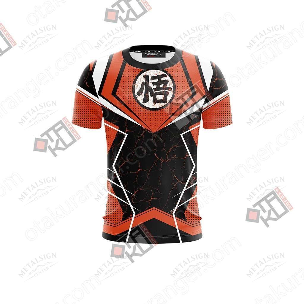 Dragon Ball T-shirt Dragon Ball Kanji Logo Goku Lighting Orange Black Hoodie Anime Fan Gift Women Men
