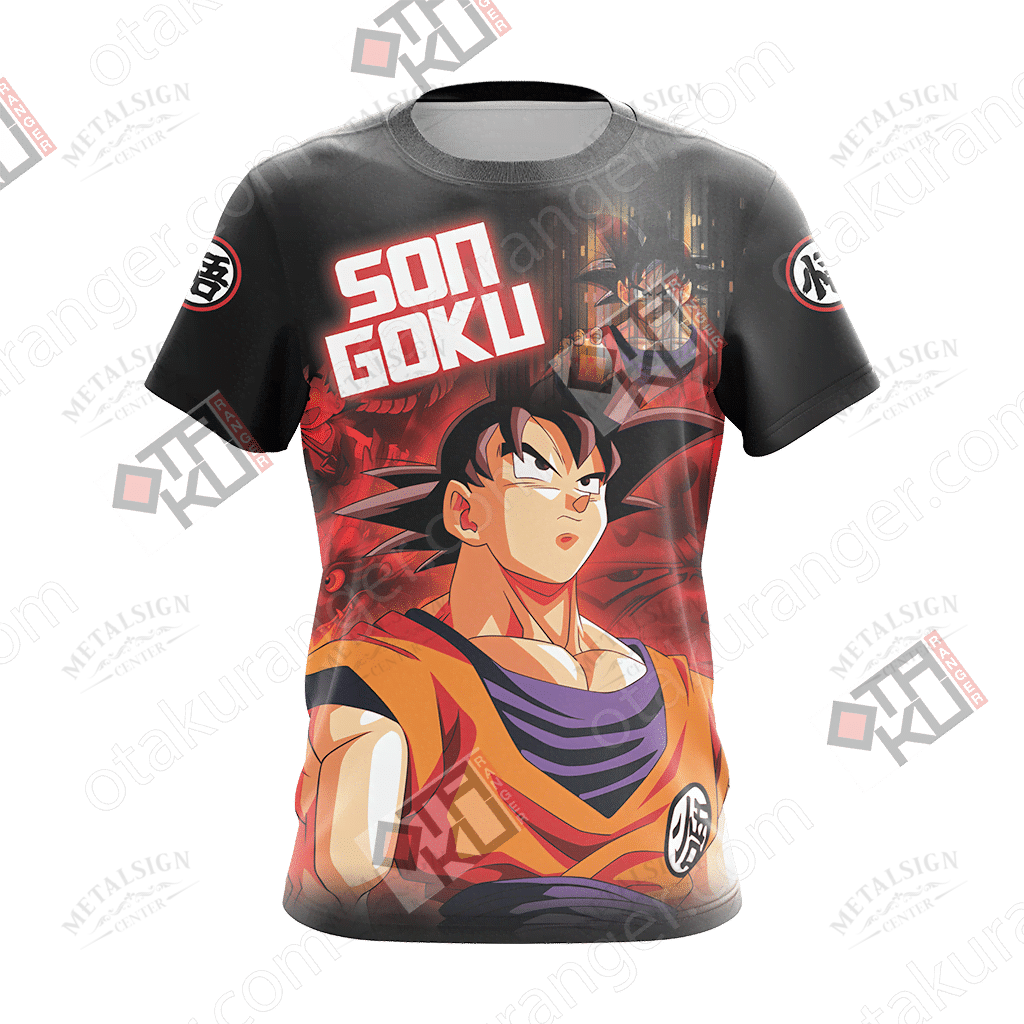 Dragon Ball T-shirt Goku Shirt Son Goku Just Saiyan Black Hoodie Anime Fan Gift