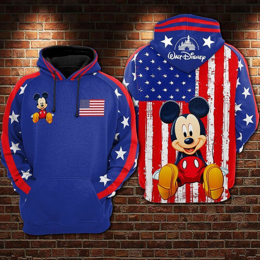 DN Hoodie MN Hoodie MN American Flag Blue White Red Hoodie