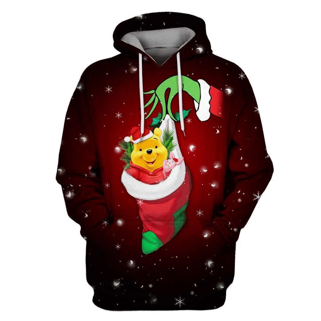 DN Christmas Hoodie WTP Hoodie Pooh In Sock Christmas Snowflakes Hoodie