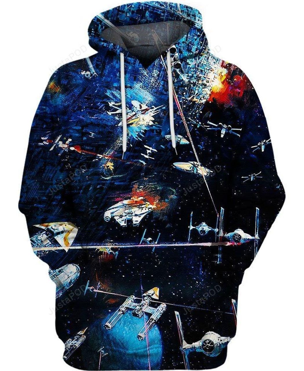 Starwars Hoodie Starwars Spaceships Graphic Hoodie Black Blue Unisex