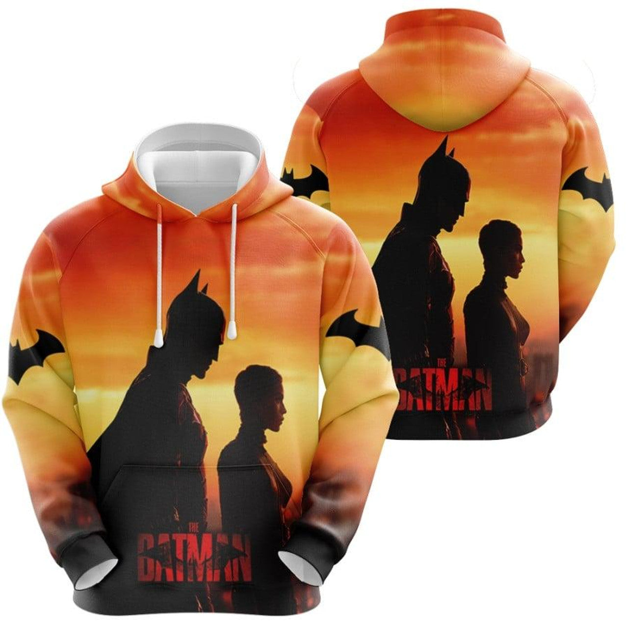 Batman Hoodie Dc The Batman And Catwoman Hoodie Orange Unisex - Cozy Hoodie For Cold Weather