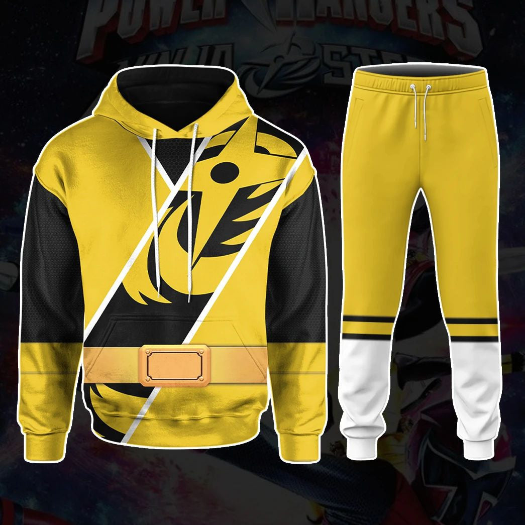 Power Ranger Ninja Steel Yellow Ranger Custom Cosplay Costume Hoodie QT211590Hf