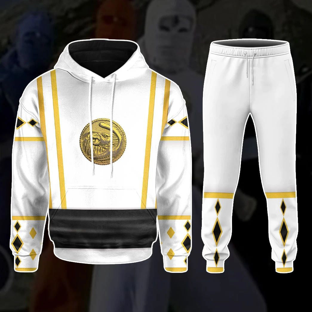 White Ninja Mighty Morphin Power Rangers - Cosplay Costume Hoodie QT209363