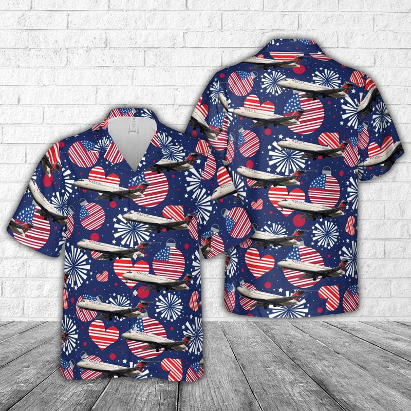 Delta Air Lines Boeing 717-2BD, 4th Of July Hawaiian Shirt