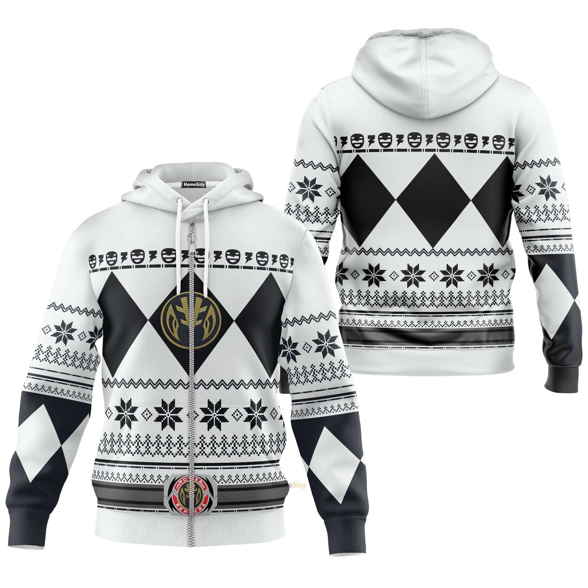 White Mighty Morphin Power Rangers V1 - Cosplay Costume Hoodie QT211320