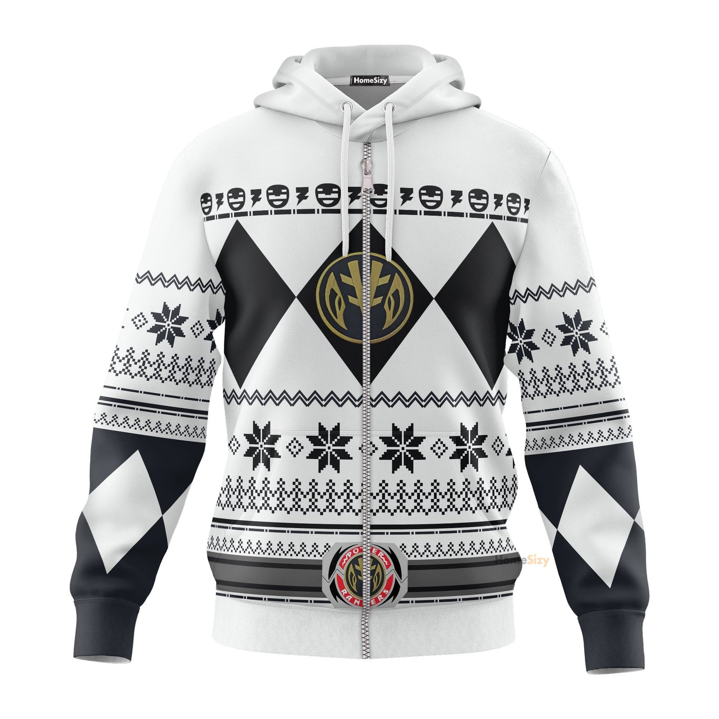 White Mighty Morphin Power Rangers V1 - Cosplay Costume Hoodie QT211320