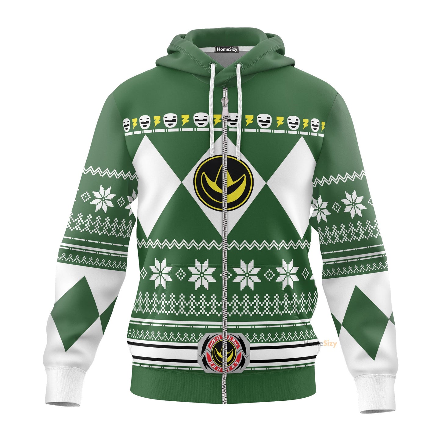 Green Mighty Morphin Power Rangers V1 - Cosplay Costume Hoodie QT210735