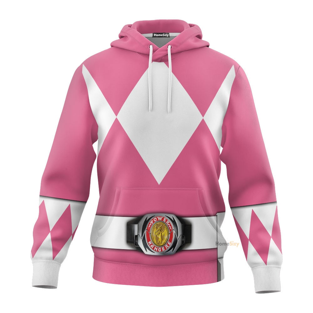 Pink Mighty Morphin Power Rangers V2 - Cosplay Costume Hoodie QT207452