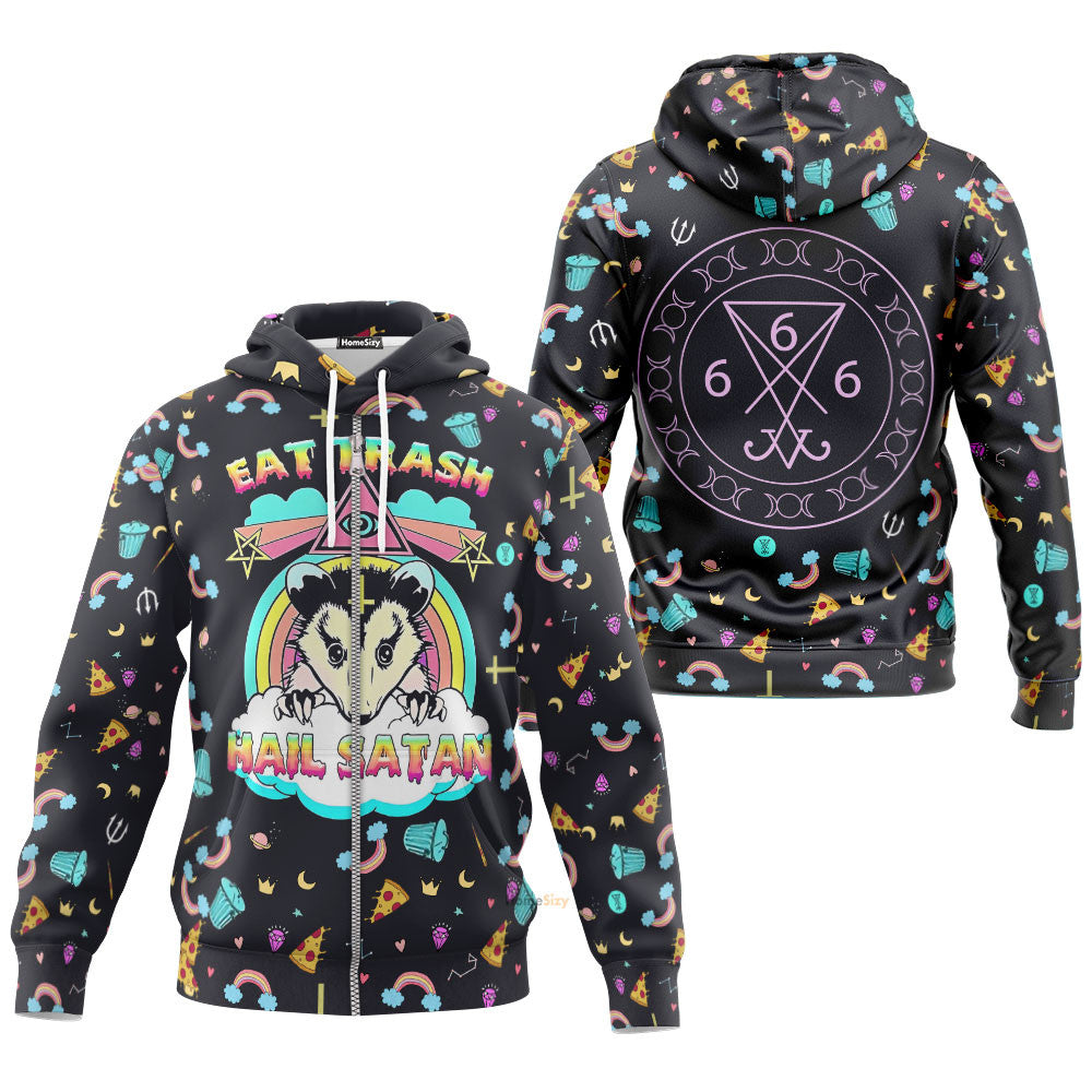Eat Trash And Hail Satan Custom Hoodie QT307143