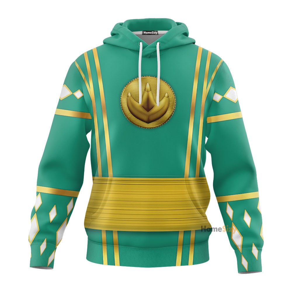 Green Ninja Mighty Morphin Power Rangers - Cosplay Costume Hoodie QT209435
