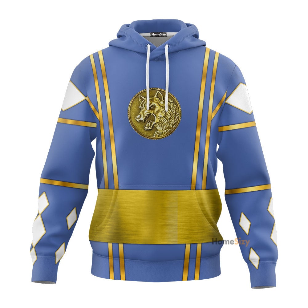 Blue Ninja Mighty Morphin Power Rangers - Cosplay Costume Hoodie QT207101