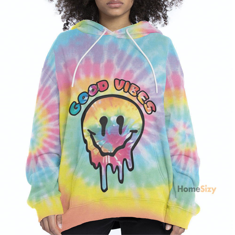 Good Vibes Smiley Face Custom Hoodie QT210396Hf