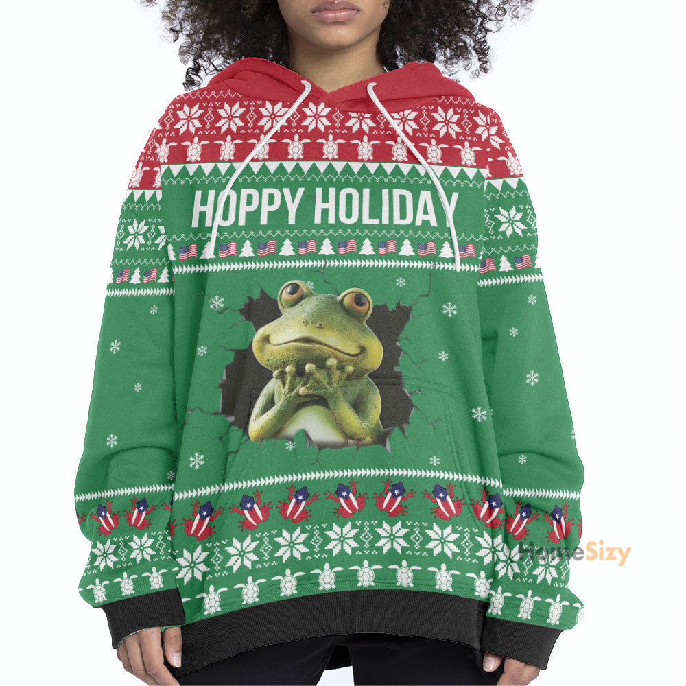 Frog Hoppy Holiday - Christmas Gift For Adults - Hoodie QT309530